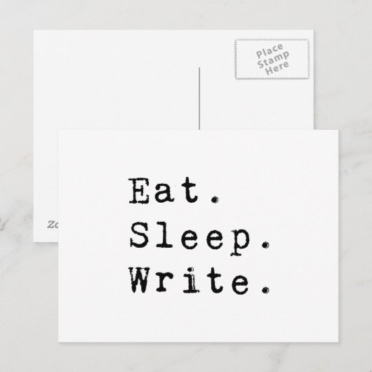 Essen Sleep Write Postkarte (Vorne/Hinten)