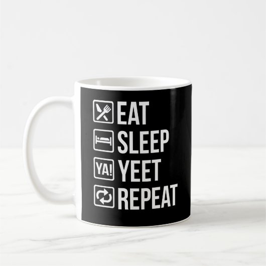Essen Sleep Yeet Wiederholung Geschenk Kaffeetasse (Links)