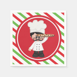 Essen Spaß italienische Koch Pizza servieren Servi Serviette