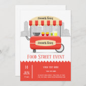 Essen Straße Pommes frites Einladung (Vorne/Hinten)