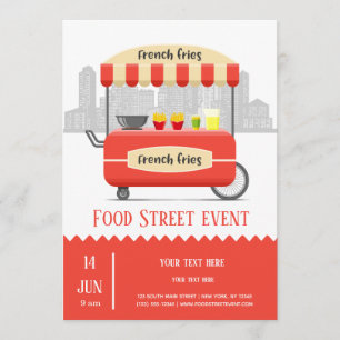 Essen Straße Pommes frites Einladung