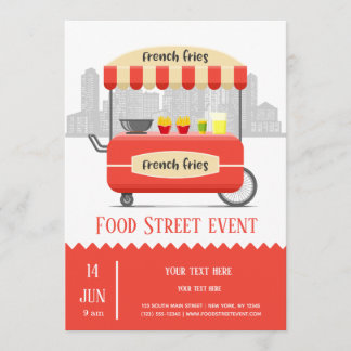 Essen Straße Pommes frites Einladung