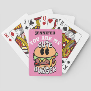 Essen, Süßer Burger, Süßes und humorvolles Valenti Spielkarten