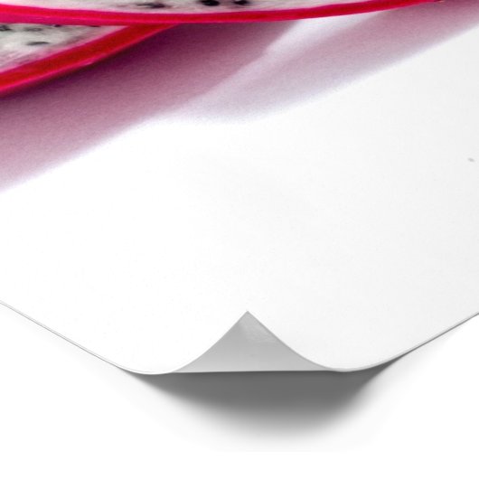 Essen Thema Poster mit Drachenfrucht. (Ecke)