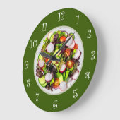 Essen Thema Vegetarisches Salat Küchenmauer Große Wanduhr (Winkel)