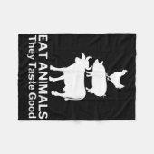 Essen Tiere Funny Grillen Grilling Fleecedecke (Vorderseite (Horizontal))