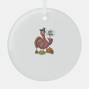 Essen Tofu Erntedank Vegetarian Türkei Funny Ornament Aus Glas