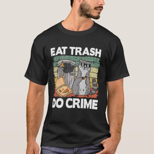Essen Trash Do Crime Funny Raccoon Pullover Hoodie (Vorderseite)