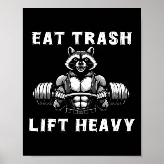 Essen Trash Lift Heavy Racoon Lifting Gym Fitness Poster