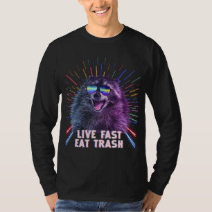 Essen Trash Raccoon Panda Rave Old School Pilot Su T-Shirt