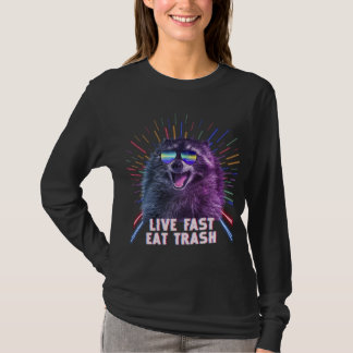 Essen Trash Raccoon Panda Rave Old School Pilot Su T-Shirt