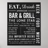 Essen, Trink Chalkboard, Pub/Brauerei Werbung Poster (Vorne)