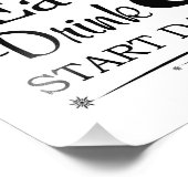 Essen, trinken & anfangen Hochzeitszeichen Fotodruck (Ecke)