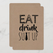 Essen trinken Anzug Auf sonnigen Trauzeuge Einladung (Vorne/Hinten)