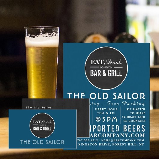 Essen, trinken, Bar & Grill Logo, Pub/Brauerei Flyer