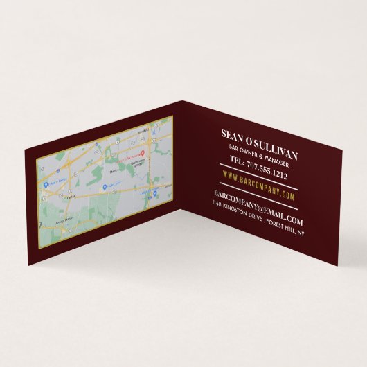 Essen, trinken Bar & Grill, Pub/Brauerei, im Einze Visitenkarten (Innenseite)