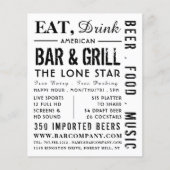 Essen, trinken Bar & Grill, Pub/Brauerei Werbung Flyer (Vorne)