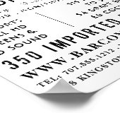 Essen, trinken Bar & Grill, Pub/Brauerei Werbung Poster (Ecke)