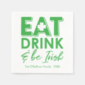 Essen, trinken & be irische Typografie St. Patrick Serviette (Vorderseite)