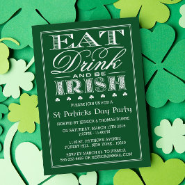 Essen, trinken & be Irish St. Patrick's Day Einlad Einladung