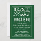 Essen, trinken & be Irish St. Patrick's Day Einlad Einladung (Vorderseite)