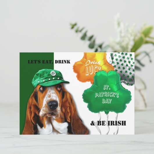 Essen, trinken & Be Irish St. Patrick's Day Party Einladung (Stehend Vorderseite)