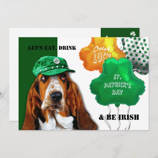 Essen, trinken & Be Irish St. Patrick's Day Party Einladung (Vorne/Hinten)