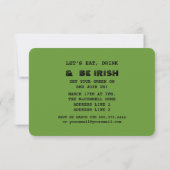 Essen, trinken & Be Irish St. Patrick's Day Party Einladung (Rückseite)