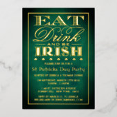 Essen, trinken & Be Irish St. Patrick's Day Party Folieneinladung (Vorderseite)