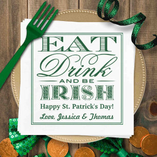 Essen, trinken & Be Irish St. Patrick's Day Serviette