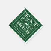 Essen, trinken & Be Irish St. Patrick's Day Serviette (Ecke)