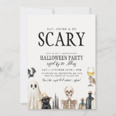 Essen trinken & Beängstigend sein Adult Halloween Einladung (Vorderseite)