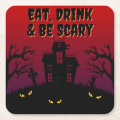 Essen, trinken & Beängstigend sein Halloween Rechteckiger Pappuntersetzer (Vorderseite)