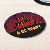 Essen, trinken & Beängstigend sein Halloween Runder Pappuntersetzer (Angewinkelt)