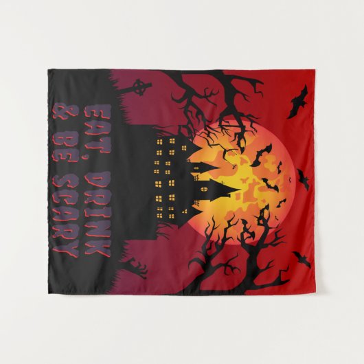 Essen, trinken & Beängstigend sein Halloween Wandteppich (Vorderseite (Horizontal))