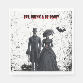 Essen, trinken, Beängstigendes gotisches erwachsen Serviette