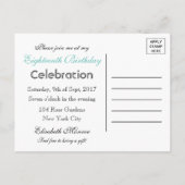 Essen, trinken, es ist meine 18. Geburtstagseinlad Einladungspostkarte (Rückseite)