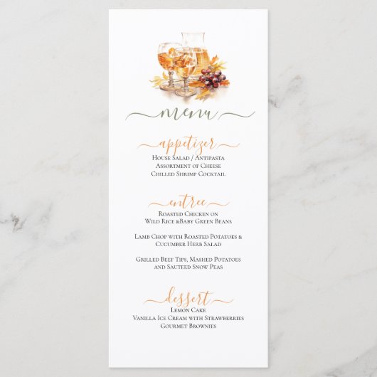 Essen & Trinken Festliche Feier Thema Menükarte (Vorderseite)