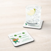 Essen, trinken, genießen, St Patricks Day auf eine Getränkeuntersetzer (Rechte Seite)