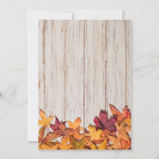 Essen Trinken Glücklicherweise Rustikales Holz Blä Einladung (Rückseite)