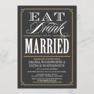 Essen Trinken & Hochzeit Brautpaar Shower Einladun Einladung