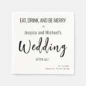 💍 Essen, trinken... Hochzeit Minimalistisches Ele Serviette (Vorderseite)