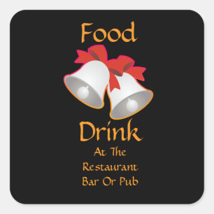 Essen Trinken In Restaurant Bar Oder Pub Bells Quadratischer Aufkleber