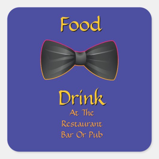 Essen Trinken In Restaurant Bar Oder Pub Fliege Quadratischer Aufkleber (Vorderseite)