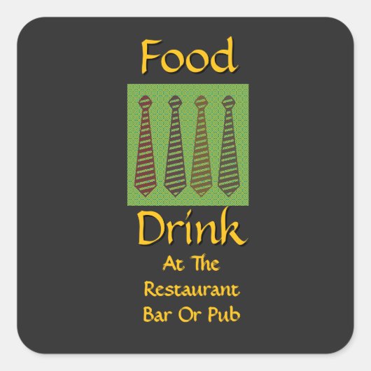 Essen Trinken In Restaurant Bar Oder Pub Hochzeit Quadratischer Aufkleber (Vorderseite)