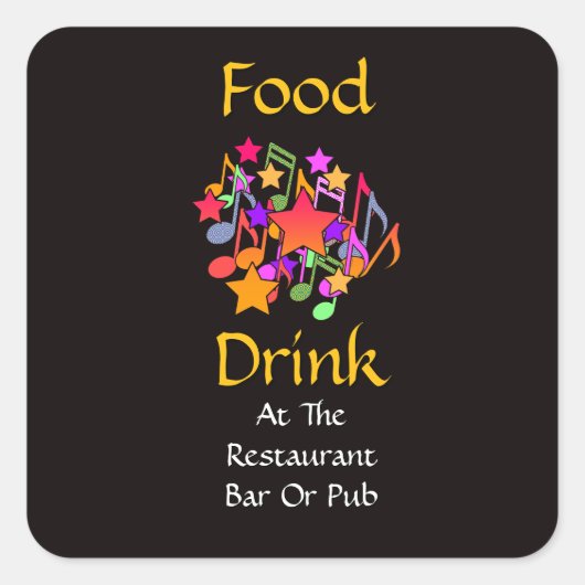 Essen Trinken In Restaurant Bar Oder Pub Sterne Quadratischer Aufkleber (Vorderseite)