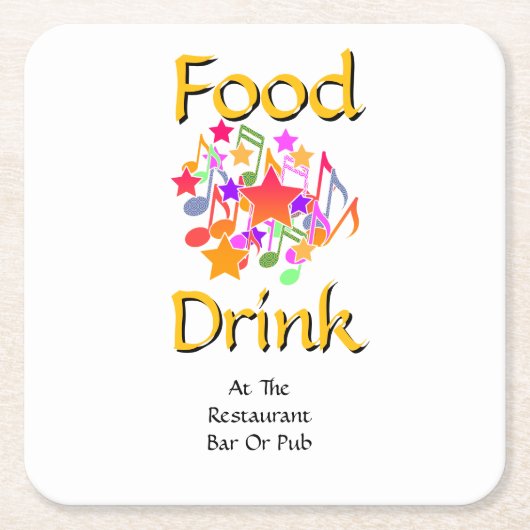 Essen Trinken in Restaurant Bar oder Pub Weiß Rechteckiger Pappuntersetzer (Vorderseite)