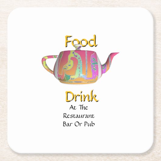 Essen Trinken In Restaurant Bar Oder Pub Weiß  Rechteckiger Pappuntersetzer (Vorderseite)
