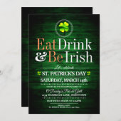 Essen/Trinken/Irisch St.Pat's Party Einladungen (Vorne/Hinten)