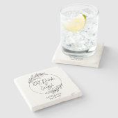 Essen, trinken & lachen Individuelle Name Marmor U Steinuntersetzer (Seitenansicht)